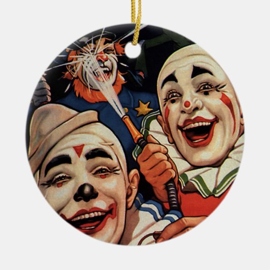 Humor, Laughing Circus Clowns en politie Keramisch Ornament (Voorkant)