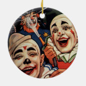 Humor, Laughing Circus Clowns en politie Keramisch Ornament (Achterkant)