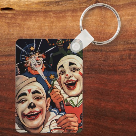  Humor, Laughing Circus Clowns en politie Sleutelhanger (Achterkant)