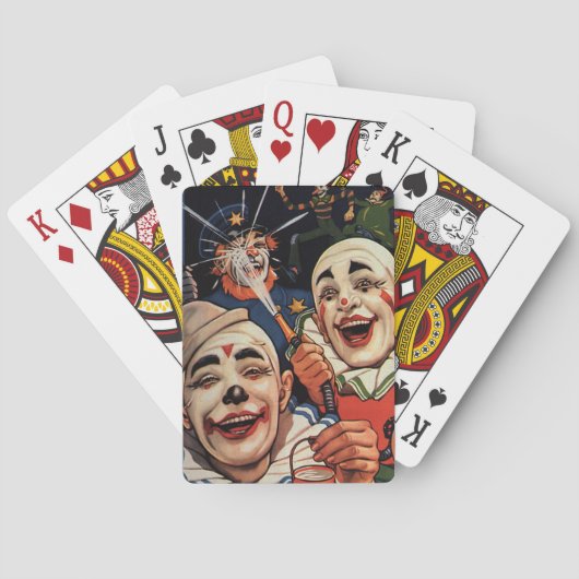 Humor, Laughing Circus Clowns en politie Speelkaarten (Achterkant)