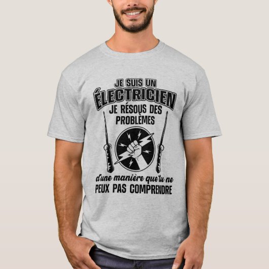 Humor lectricien t-shirt (Voorkant)