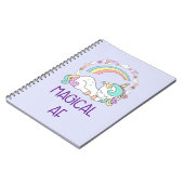 Humor - Magische AF. Unicorn, regenboog en stuifme Notitieboek (Linkerzijde)