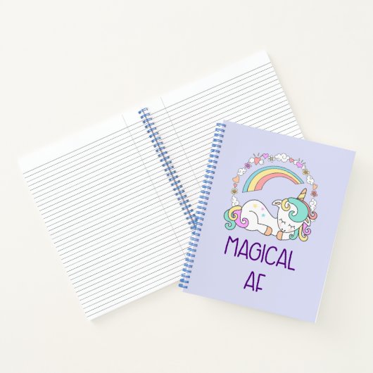 Humor - Magische AF. Unicorn, regenboog en stuifme Notitieboek (Binnen)