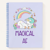 Humor - Magische AF. Unicorn, regenboog en stuifme Notitieboek (Voorkant)