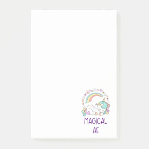 Humor - Magische AF. Unicorn, regenboog en stuifme Post-it® Notes