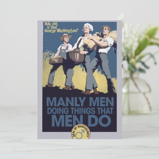 Humor Manly MANNEN Kaart (Staand voorkant)