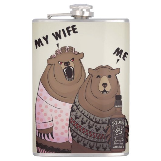 Humor Me Beer Flask Heupfles (Voorkant)