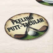 Humor met clubs Ronde Kartonnen Onderzetter (Gebogen)