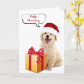 Humor met kerstgouden rector kaart (Gele Bloem)