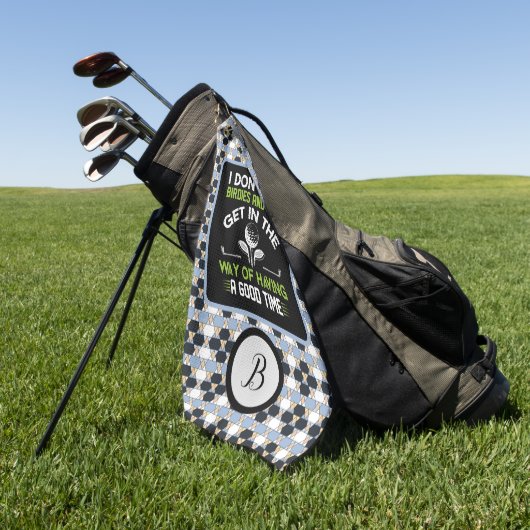 Humor met monogram typografie golfhanddoek (Groen)