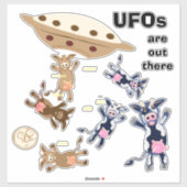 Humor ontvoering UFO-koe Sticker (Vel)