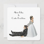 Humor over het huwelijk op wit kaart (Voorkant)