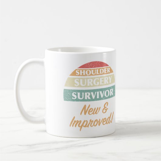 Humor overlevende schouderoperatie koffiemok (Links)