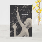 Humor Pensioen Champagne Dame barst uit de bubbels Kaart (Gele Bloem)