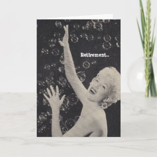 Humor Pensioen Champagne Dame barst uit de bubbels Kaart