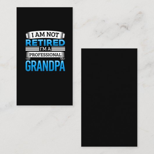 Humor pensionering grootvader (in ruste) visitekaartje (Voorkant / Achterkant)