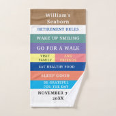 Humor Personalized Funny Retirement Rules Bad Handdoek (Handdoek)