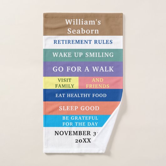 Humor Personalized Funny Retirement Rules Bad Handdoek (Handdoek)