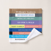 Humor Personalized Funny Retirement Rules Bad Handdoek (Wasdoekje)