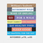 Humor Personalized Funny Retirement Rules Fleece Deken (Voorkant)