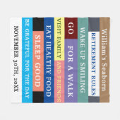 Humor Personalized Funny Retirement Rules Fleece Deken (Voorkant (Horizontaal))