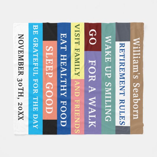 Humor Personalized Funny Retirement Rules Fleece Deken (Voorkant (Horizontaal))