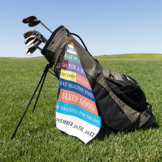 Humor Personalized Funny Retirement Rules Golfhanddoek (Groen)