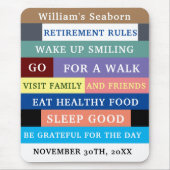 Humor Personalized Funny Retirement Rules Muismat (Voorkant)