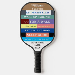 Humor Personalized Funny Retirement Rules Pickleball Paddle