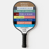 Humor Personalized Funny Retirement Rules Pickleball Paddle (Achterkant)