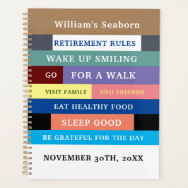 Humor Personalized Funny Retirement Rules Planner