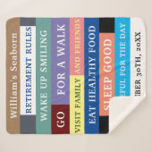 Humor Personalized Funny Retirement Rules Sherpa Deken (Voorkant (horizontaal))