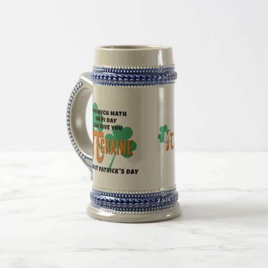 Humor Pi Dag Wiskunde St Patrick's Day Monogram Bierpul (Voorkant links)