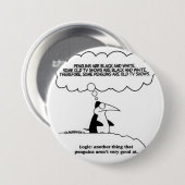 humor-pinguïn-logica ronde button 7,6 cm (Voorkant /achterkant)