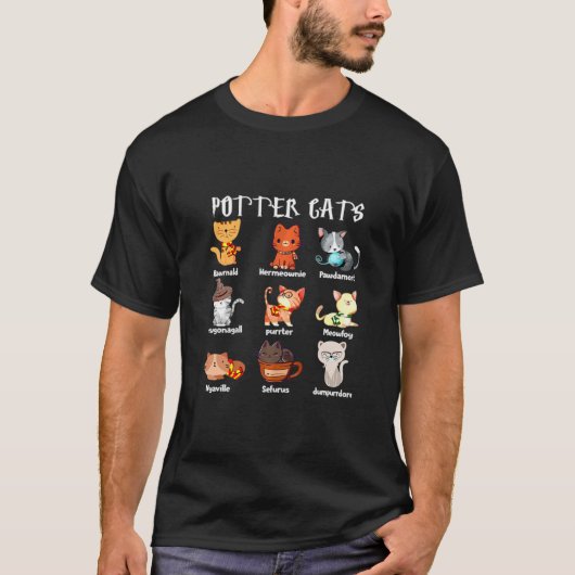 Humor Potter Cats Shirt Cute Harry Pawter Kitten (Voorkant)