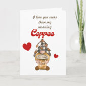 Humor Quote Schattigee Gnome Coffee Funny Valentij Kaart (Voorkant)