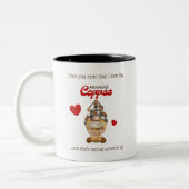 Humor Quote Schattigee Gnome Coffee Funny Valentij Tweekleurige Koffiemok (Links)