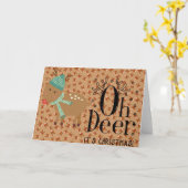 Humor Rudolph Reindeer met Kerstmis Kaart (Gele Bloem)