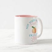 Humor Sassy Perzik Lichaam Positiviteit  Tweekleurige Koffiemok (Voorkant rechts)