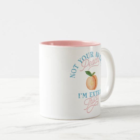 Humor Sassy Perzik Lichaam Positiviteit Tweekleurige Koffiemok (Voorkant rechts)