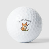 Humor Schattige Corgi 'Te Schattige om Bogey' Fun Golfballen (Voorkant)