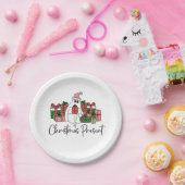 Humor Schattige Funny Christmas Papieren Bordje (Feest)