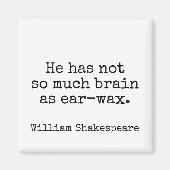 Humor Shakespeare Insult Literatuur Magneet (Voorkant)