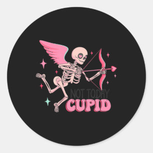 Humor Skelet Cupido Valentijn Kleding Niet Vandaag Ronde Sticker