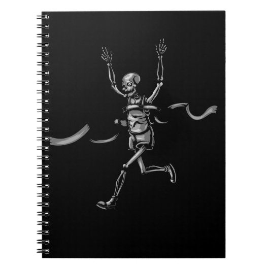 Humor Skeleton Finish Line Marathoner Notitieboek (Voorkant)
