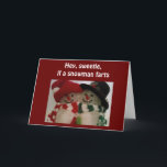 HUMOR SNOWMAN - SWEETIE VOOR CHRISTMAS FEESTDAGEN KAART<br><div class="desc">Als je man of vrouw een groot gevoel van humor heeft en je wilt hem of haar met Kerstmis oppakken,  pak dan deze geweldige kaart! BEDANKT VOOR HET OPSLAAN MET 1 VAN MIJN 8 STORES EN "MERRY CHRISTMAS" VOOR U!</div>