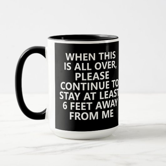 Humor Sociale afstand Introvert Mok (Links)