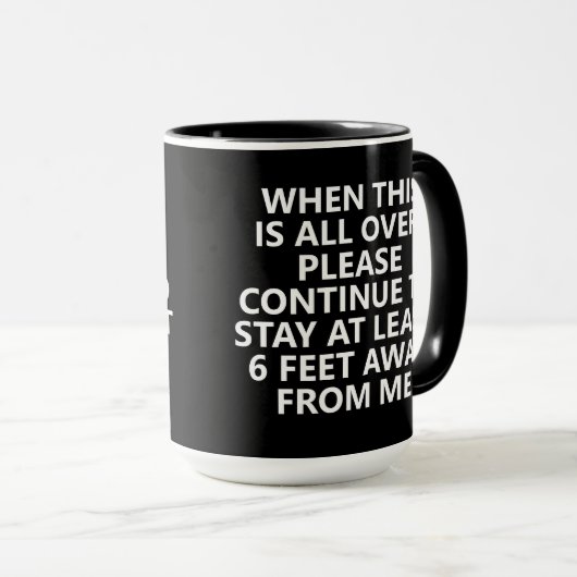 Humor Sociale afstand Introvert Mok (Voorkant rechts)