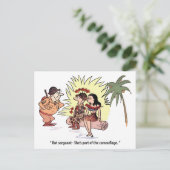 Humor, soldaat met vrouw, grappig briefkaart (Staand voorkant)