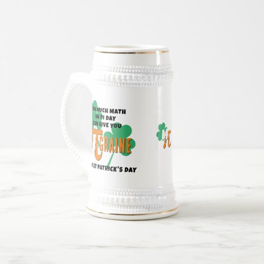 Humor St Patrick's Day PI Day Wiskunde Monogram Bierpul (Voorkant links)